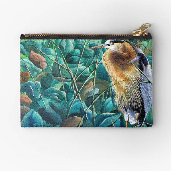 "Noon Siesta-Great Blue Heron" Zipper Pouch