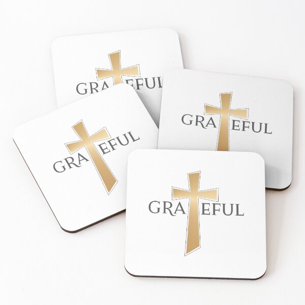 Item preview, Christian Design - Grateful, with a Gold Cross Integrated in the Design designed and sold by simplydesignart.