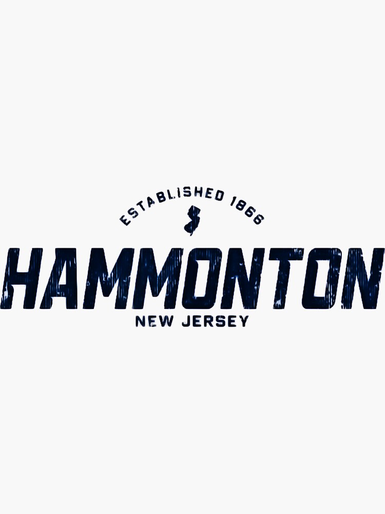 "Hammonton New Jersey NJ Vintage Athletic Navy Sports Logo" Sticker for