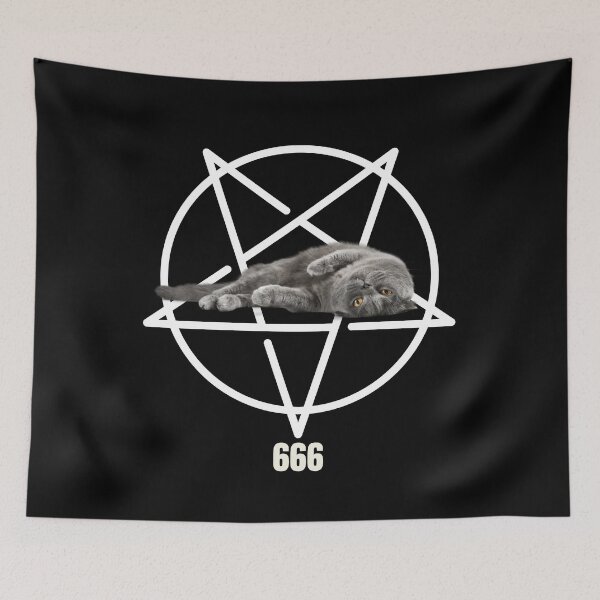 Item preview, Satanic lounging cat designed and sold by newtree.