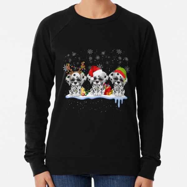 Dalmatian Christmas, Funny Dalmatian Puppies, Xmas, Dog Lover Lightweight Sweatshirt