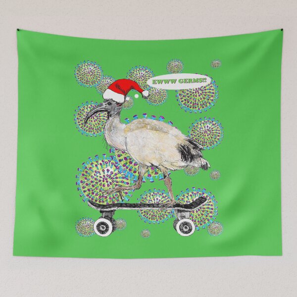 Item preview, Christmas Skateboarding Ibis - Bin chicken, ewww Germs! designed and sold by LunaticPainter.