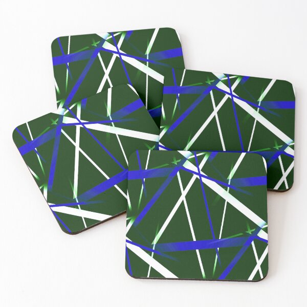 Item preview, Seamless Dark Blue and White Strips Pattern On Green Black Background designed and sold by taiche.