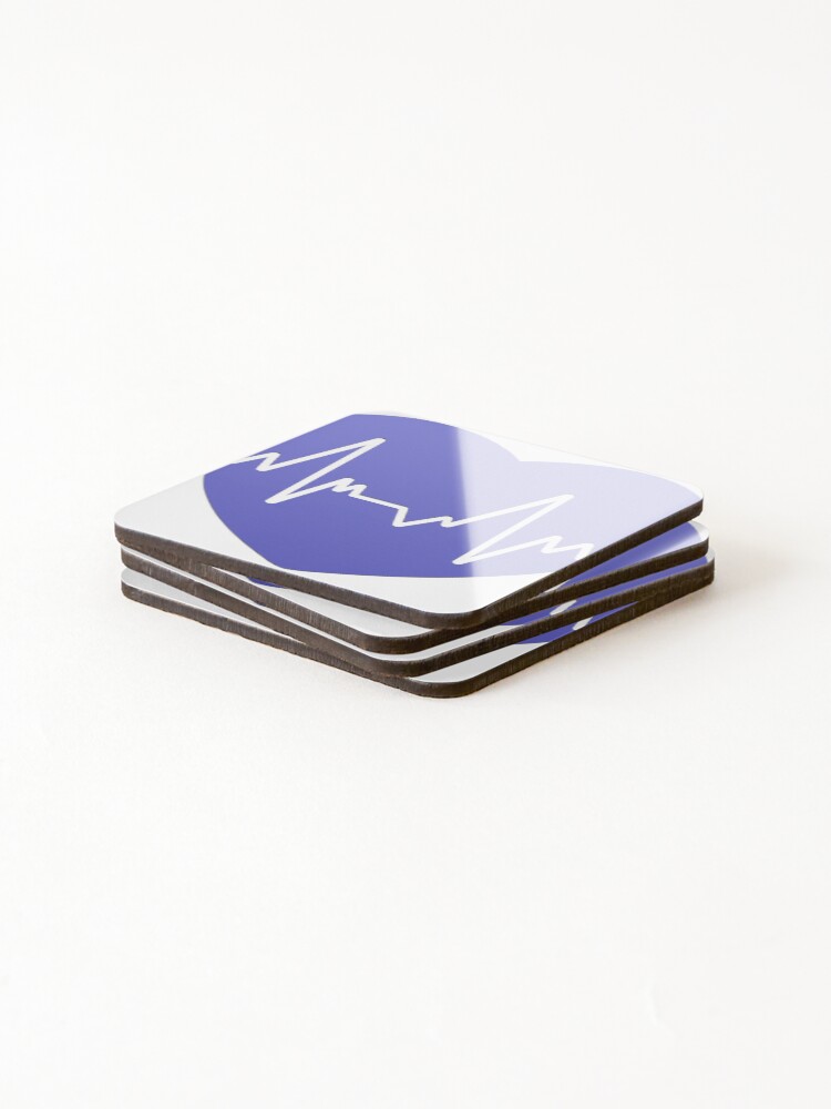 Thumbnail 4 of 5, Coasters (Set of 4), Purple Heart Beat designed and sold by RMSartZ.
