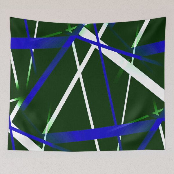 Item preview, Seamless Dark Blue and White Strips Pattern On Green Black Background designed and sold by taiche.