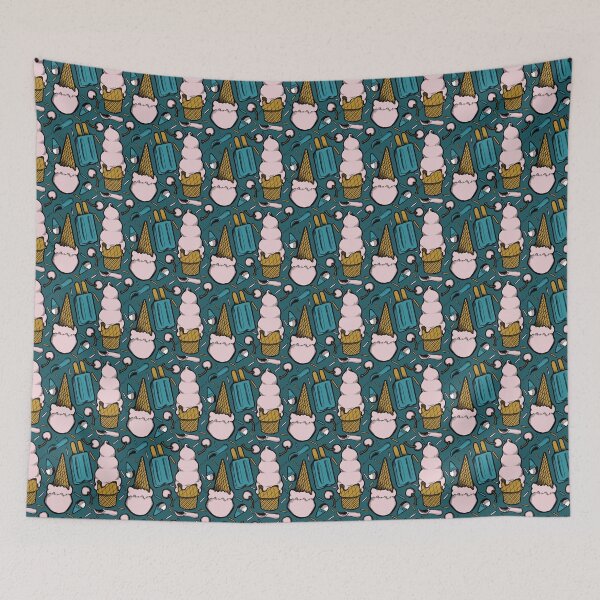 Item preview, Ice cream dreams | pink teal and green designed and sold by ShinyBallArt.