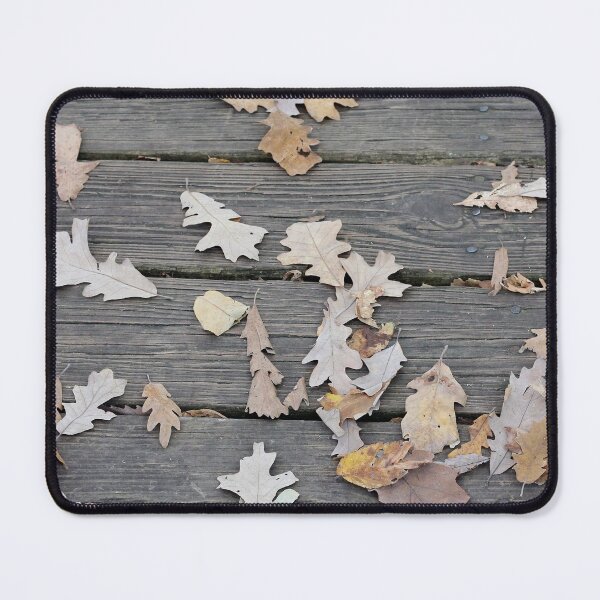 Item preview, Brown Oak Leaves on Board Walk designed and sold by Susie Kramer.