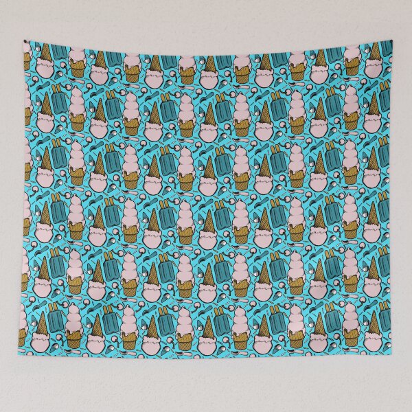 Item preview, Ice cream dreams | pink and turquoise designed and sold by ShinyBallArt.
