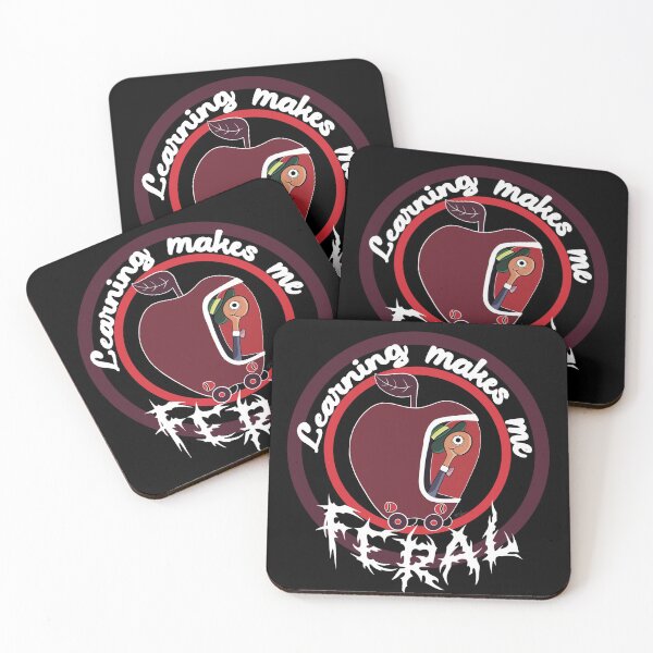 Item preview, Learning Makes Me Feral Apple Worm Death Metal Font 90s Nostalgia designed and sold by hwinn.