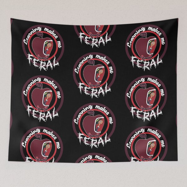 Item preview, Learning Makes Me Feral Apple Worm Death Metal Font 90s Nostalgia designed and sold by hwinn.