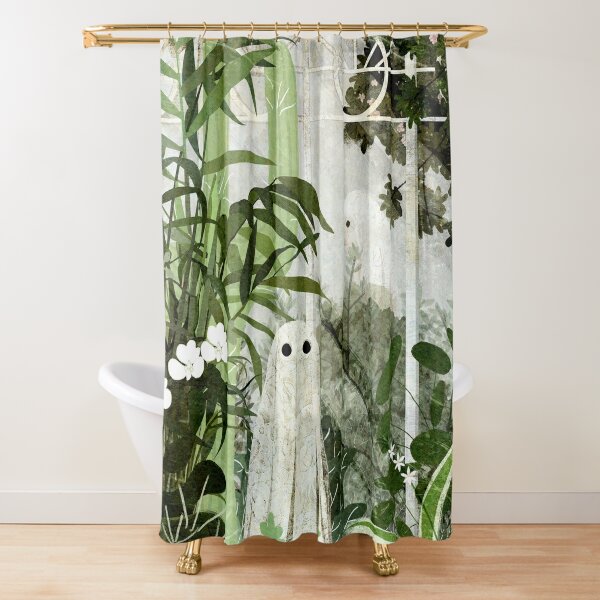 Discover There's A Ghost in the Greenhouse Again Shower Curtain