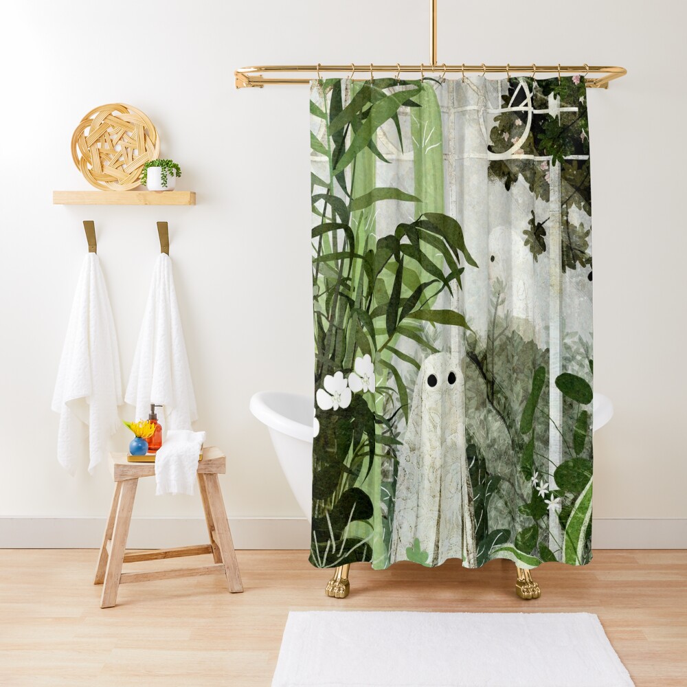 There's A Ghost in the Greenhouse Again Shower Curtain