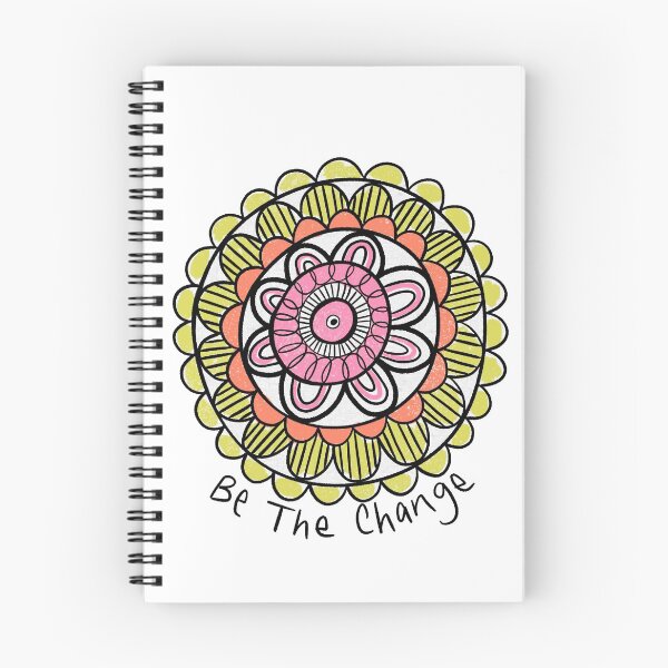 Item preview, Be the change quote whimsical mandala designed and sold by Zendays.