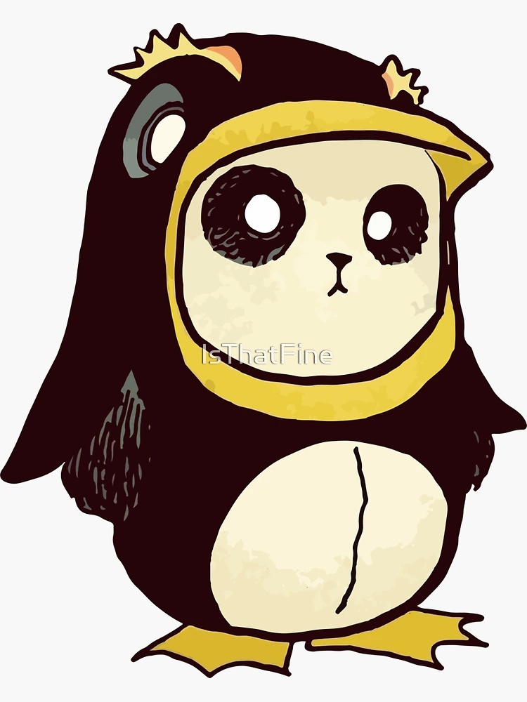 Panda with Penguin costume | Sticker