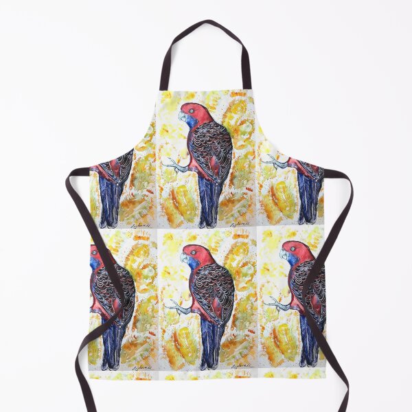 Item preview, Crimson Rosella with Wattle Australian wildlife birds designed and sold by Liz HL Art Shop.