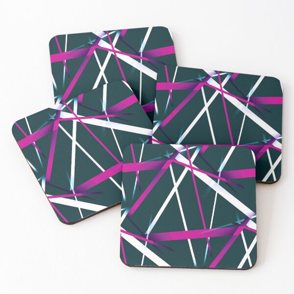 Item preview, Seamless Dark Fucshia and White Strips Pattern On Blue Black Background designed and sold by taiche.