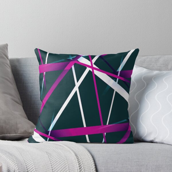 Item preview, Seamless Dark Fucshia and White Strips Pattern On Blue Black Background designed and sold by taiche.