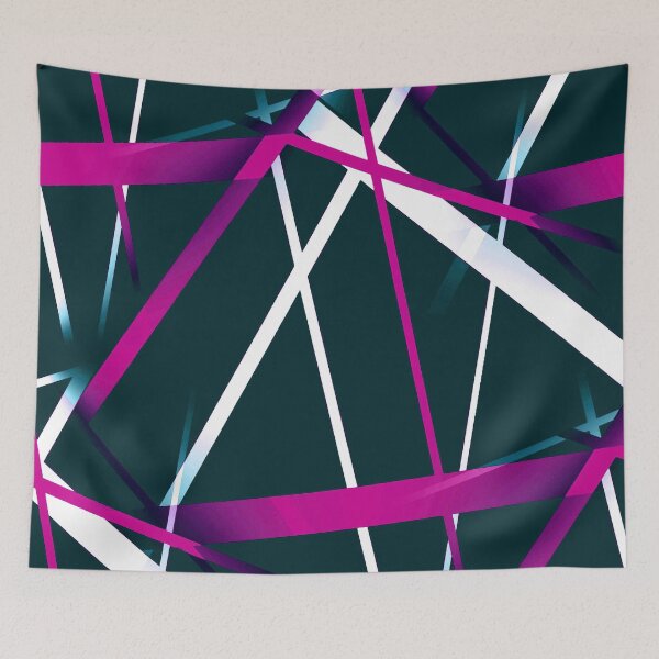 Item preview, Seamless Dark Fucshia and White Strips Pattern On Blue Black Background designed and sold by taiche.