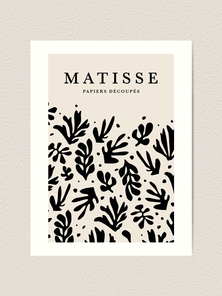 Henri Matisse Flower. Paper Decoupes Art Black, Matisse Cutout's Mounted  Print by re-make