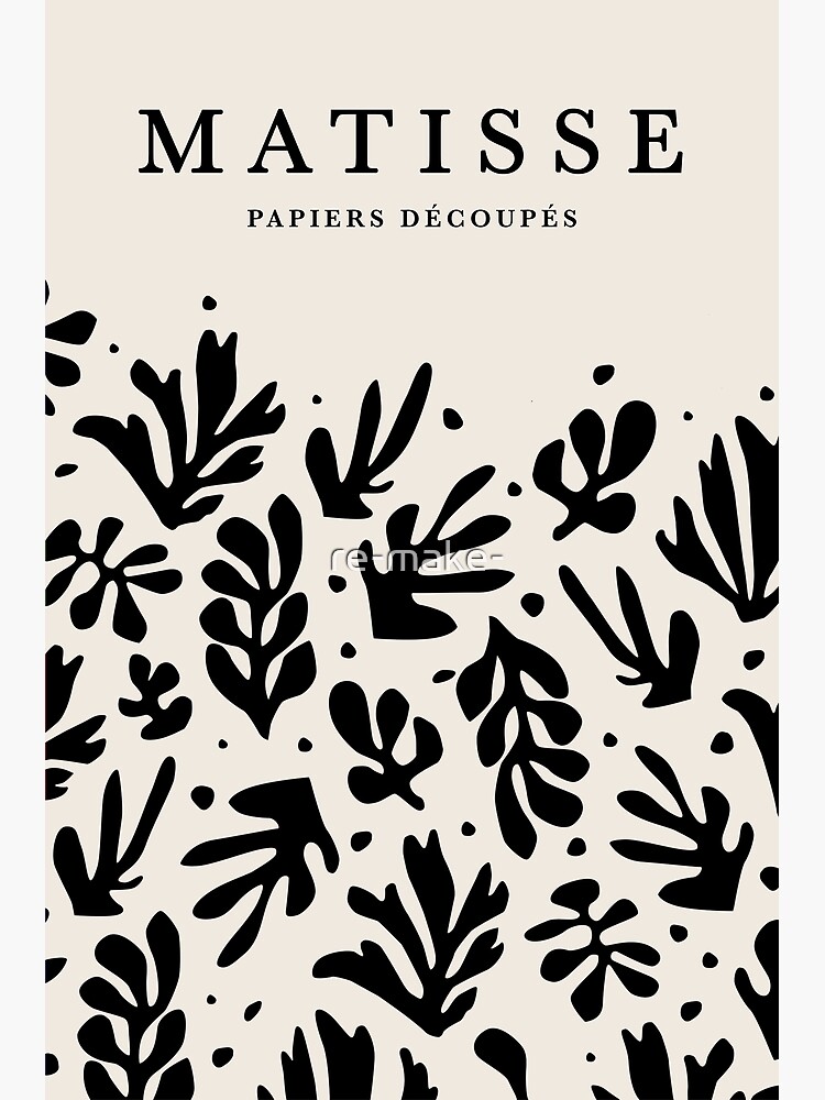 Henri Matisse Cutout Flowers, Paper Decoupes Art dark blue, Matisse  Cutout's flower Poster by re-make