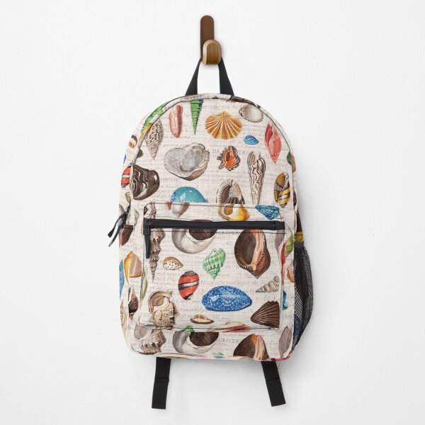 Item preview, Seashells multicolor on beige ivory crem designed and sold by Delinda Graphic Studio.