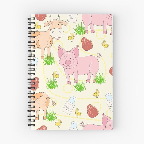 Item preview, Print for meat eaters. Cartoon farm animal. Pig, cow and chicken. designed and sold by InnaQueen.