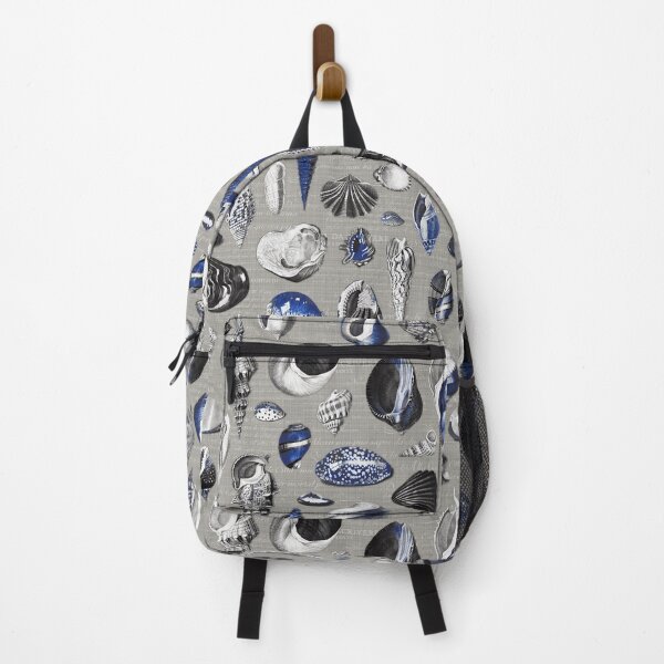Item preview, Seashells cobalt royal blue grey black white designed and sold by Delinda Graphic Studio.