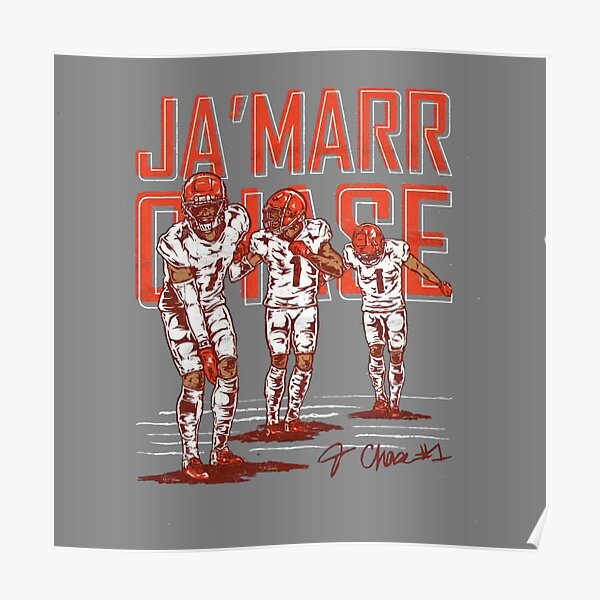 Ja'Marr Chase poster watercolor, Cincinnati Bengals Super Bowl, Ja