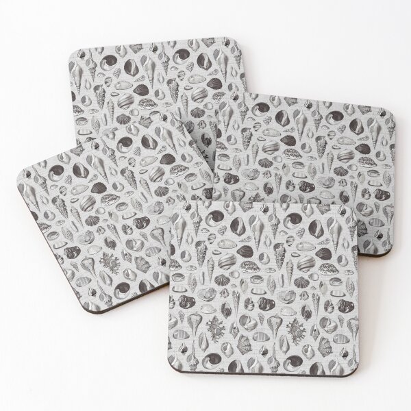 Item preview, Seashells grey black white designed and sold by Delinda Graphic Studio.