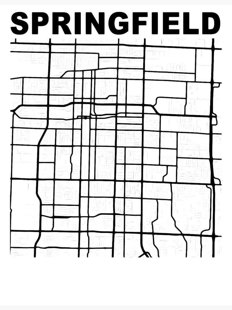 Lámina Fotográfica Mapa De Calles De La Ciudad De Springfield Recuerdo De Missouri De 3191