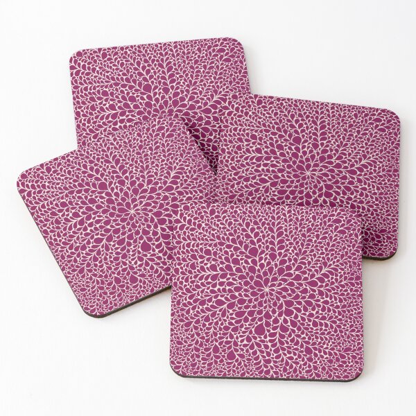 Item preview, Meditative Design of Droplets in Fuchsia Fedore Dark Pink & Gossamer Pink Background designed and sold by nabeArtist.