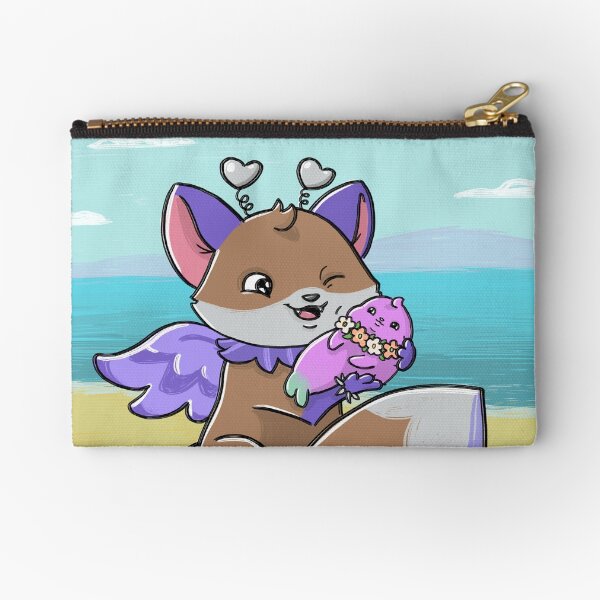Fox & Pet Seal (beach) Zipper Pouch