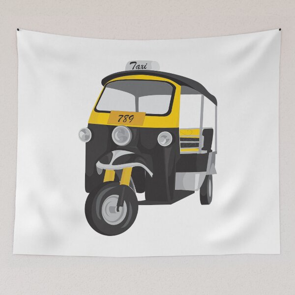 Item preview, Taxi Tuk Tuk Thailand vintage retro classic, taxi car 5 black car designed and sold by BlareBlare.