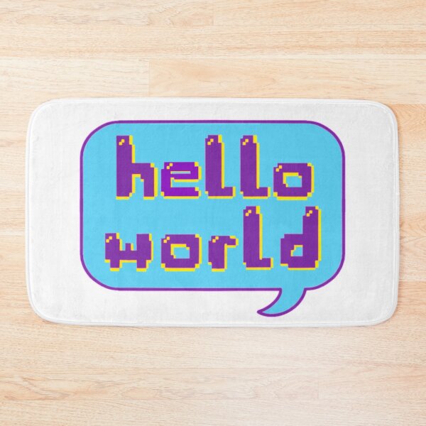 Item preview, Hello world retro speech bubble designed and sold by Catherine Elliott Art.