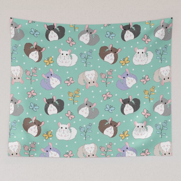 Item preview, Chinchillas Playing with Butterflies designed and sold by Lulupainting.