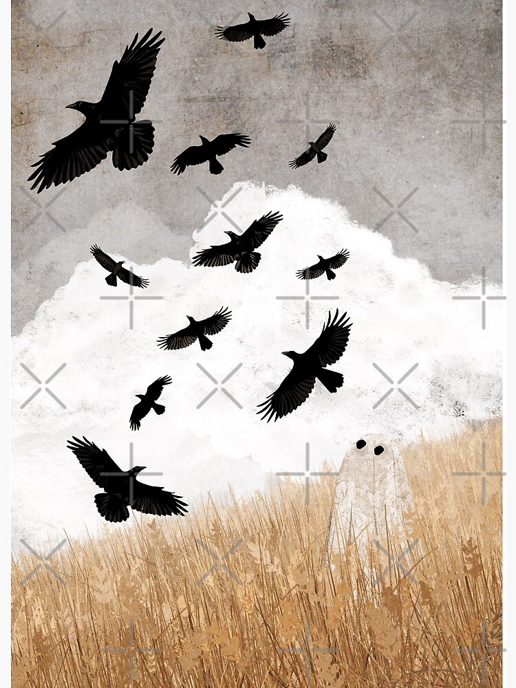 Thumbnail 2 of 2, Art Board Print, Walter and The Crows designed and sold by katherineblower.