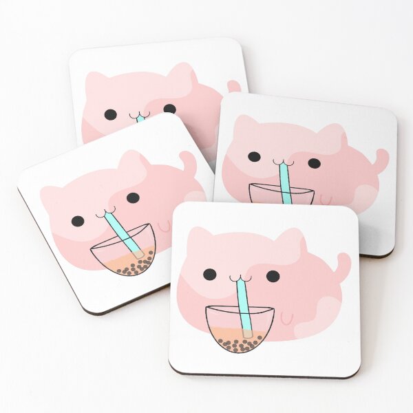 Item preview, Aesthetic Cat Drinking Boba designed and sold by Avani01.