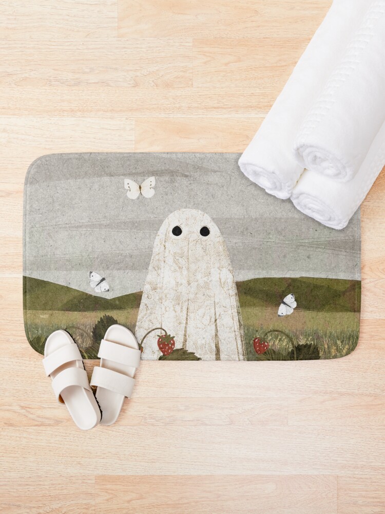 Thumbnail 2 of 6, Bath Mat, Strawberry Fields designed and sold by katherineblower.