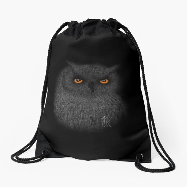 Drawstring Backpack Owl Family Sitting On Branches Shoulder Bags