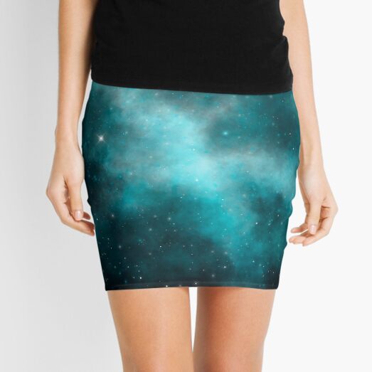 Teal Galaxy 2 Mini Skirt