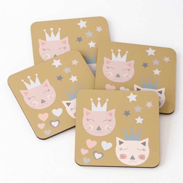 Item preview, Lovely Pink Cats In The Crown With Stars And Hearts designed and sold by ZophiaSolaris.