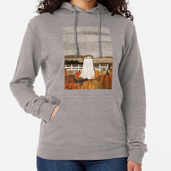 There's a Ghost in the Pumpkins Patch Again... Lightweight Hoodie
