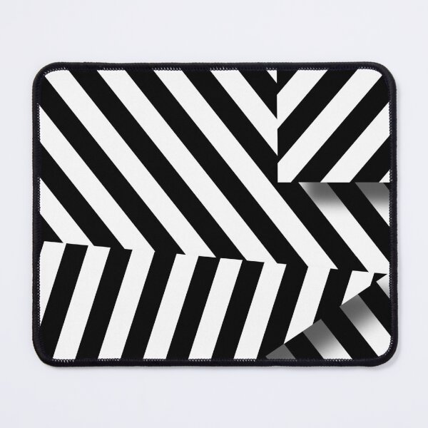 Item preview, 1950 retro modern memphis style black and white geometric stripe pattern designed and sold by UDDesign.
