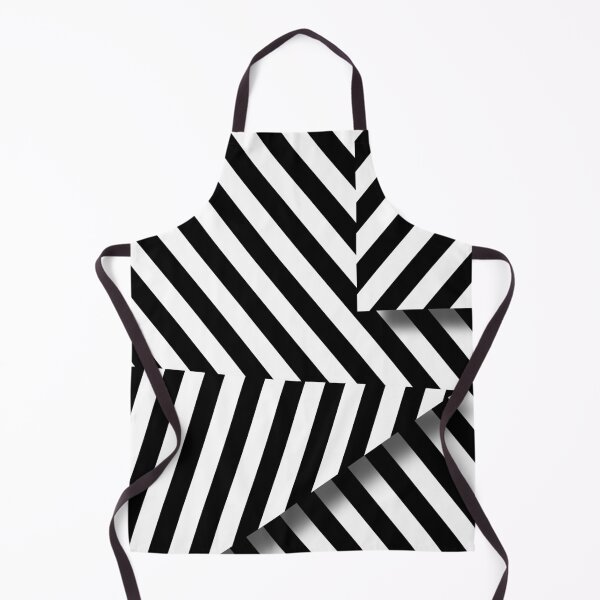 Item preview, 1950 retro modern memphis style black and white geometric stripe pattern designed and sold by UDDesign.