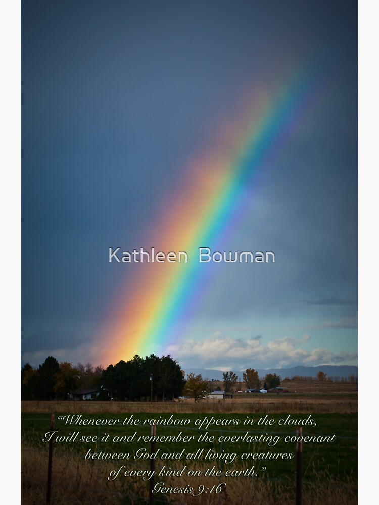 Rainbow with Scripture by KathleenBowman