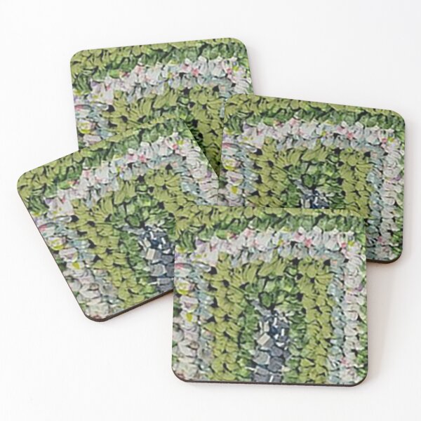 Item preview, homemade rag rug green grey white, woven rug, Tom Keys designed and sold by Nostrathomas66.