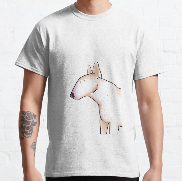 Item preview, White and Tan Bull Terrier Dog Digital Artwork designed and sold by SqueakySketches.