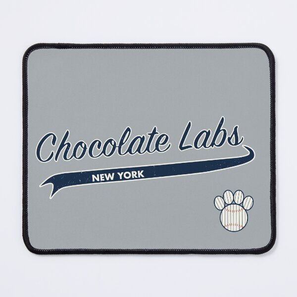 Item preview, Chocolate Lab NEW YORK Baseball Script designed and sold by 8PawsStudio.