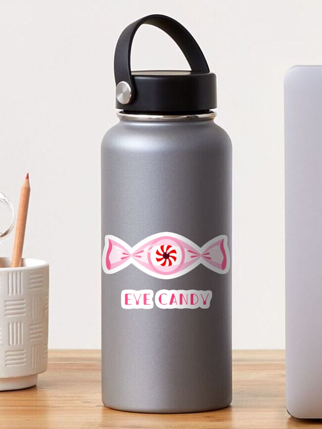 Thumbnail 1 of 3, Sticker, eye candy pink pun wordplay designed and sold by indiVisibl.