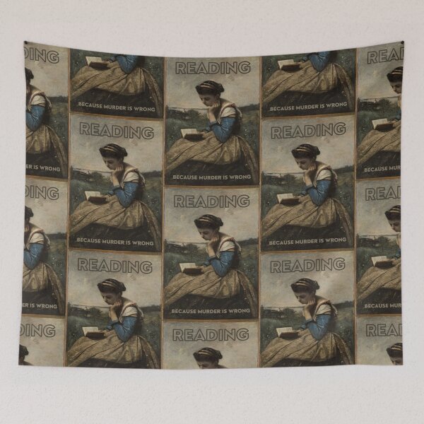 Item preview, Reading woman vintage artwork  designed and sold by Rislam.